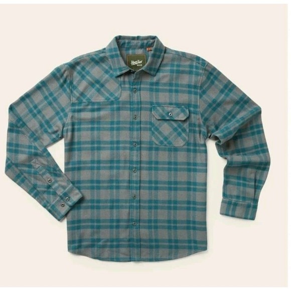 Howler Bros Harkers Flannel Cohen Plaid Button Up Shirt Blue Size XXL Dark Teal - Picture 1 of 6